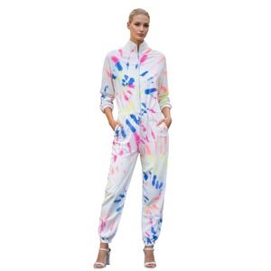Lezat Restore Soft Terry Tie Dye‎ Jumpsuit Women's Size L NEW